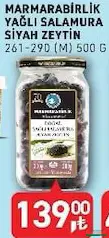 MARMARABİRLİK YAĞLI SALAMURA SİYAH ZEYTİN 500 G fiyat ve kampanya bilgisi